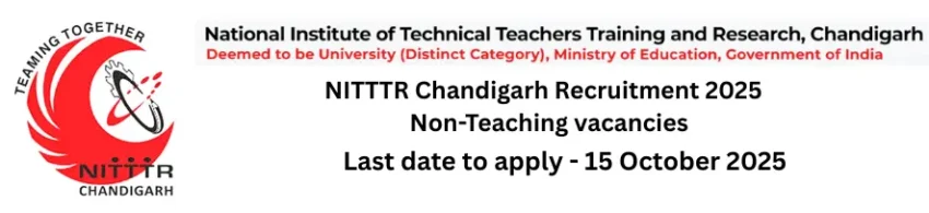 NITTTR Chandigarh Recruitment 2025