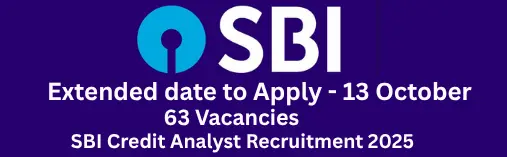 SBI Credit Analyst Recruitment 2025