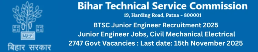 BTSC Junior Engineer Recruitment 2025