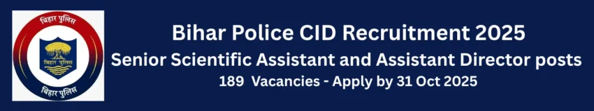 Bihar Police CID Recruitment 2025