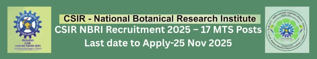 CSIR NBRI Recruitment 2025