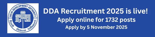 DDA Recruitment 2025