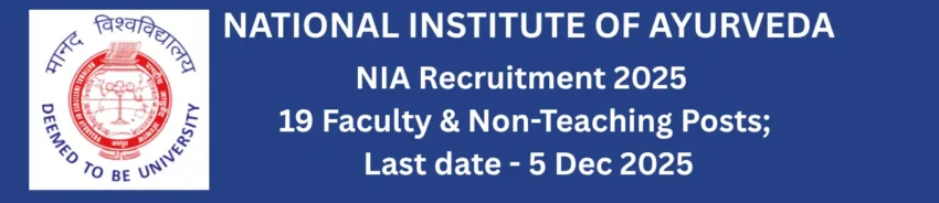 NIA Recruitment 2025