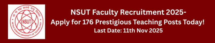 NSUT Faculty Recruitment 2025