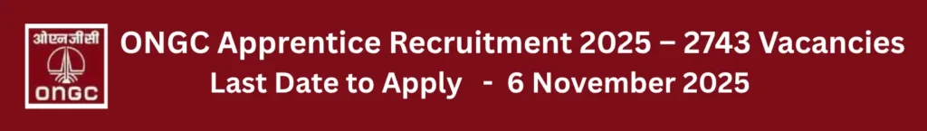ONGC Apprentice Recruitment 2025