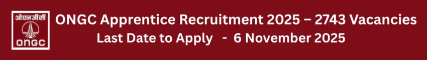 ONGC Apprentice Recruitment 2025