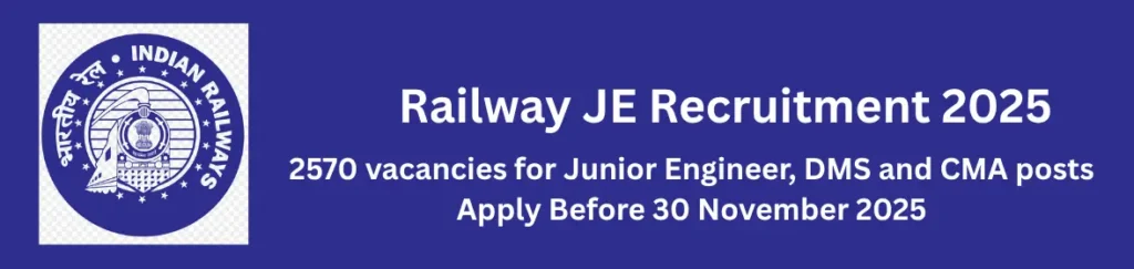 Railway JE Recruitment 2025