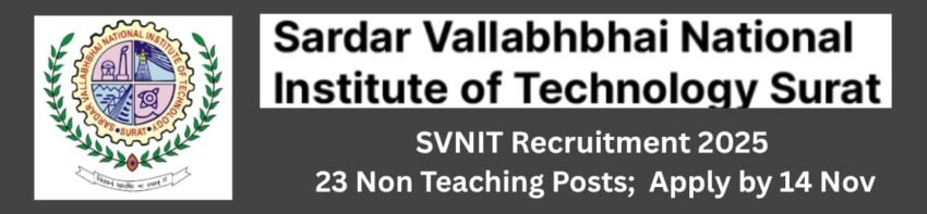SVNIT Recruitment 2025