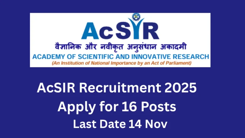 AcSIR Recruitment 2025
