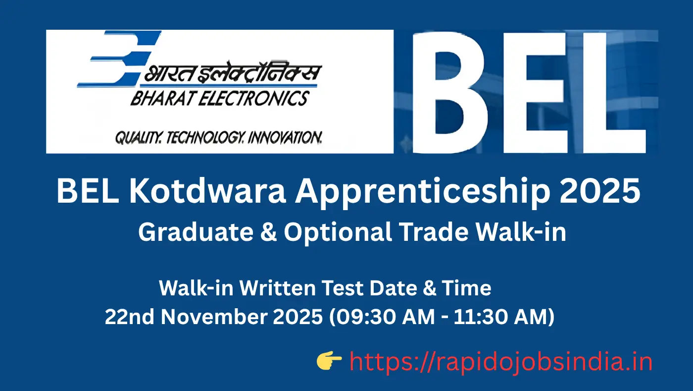 BEL Kotdwara Apprenticeship 2025