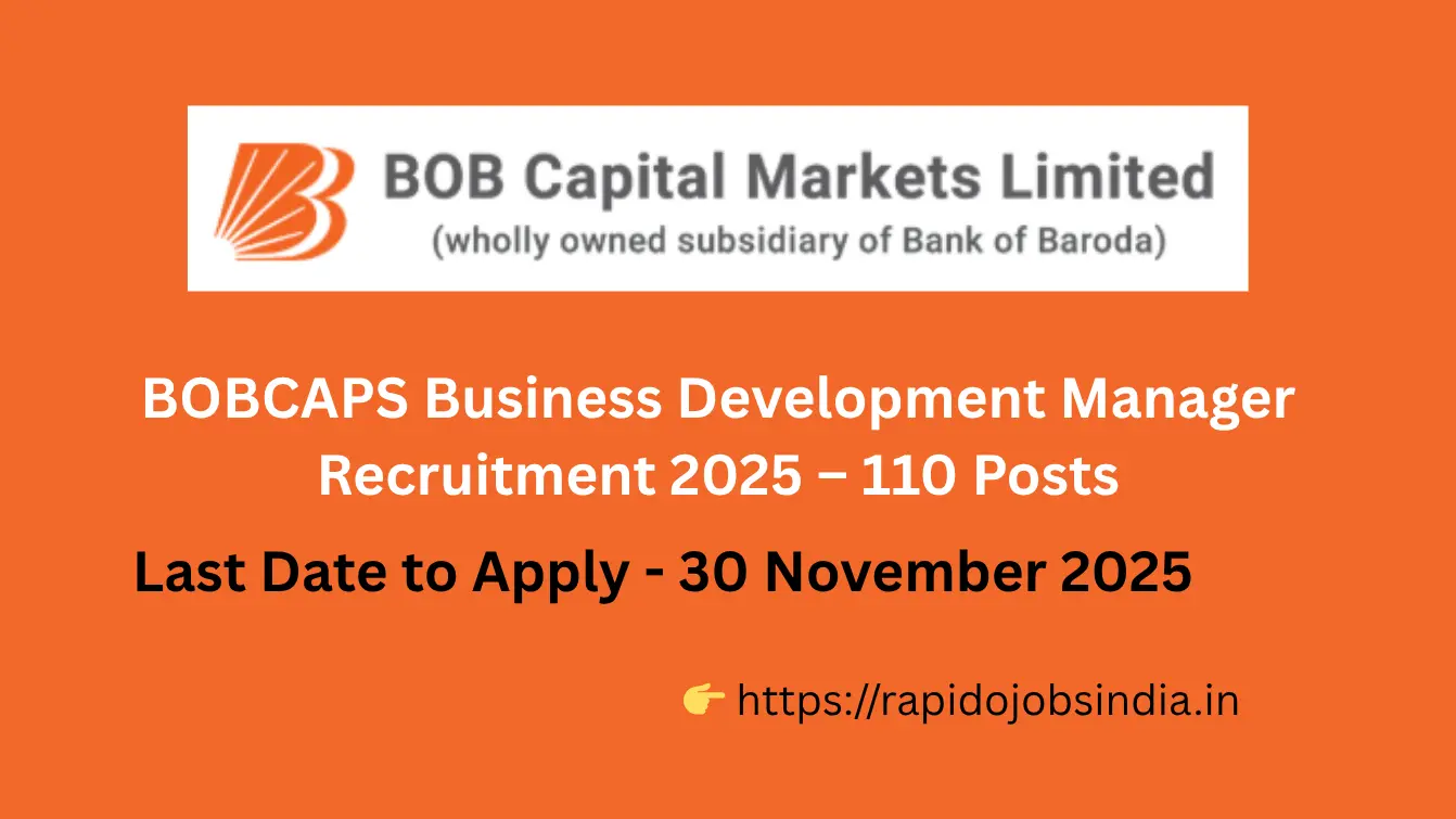 BOBCAPS Business Development Manager Recruitment 2025