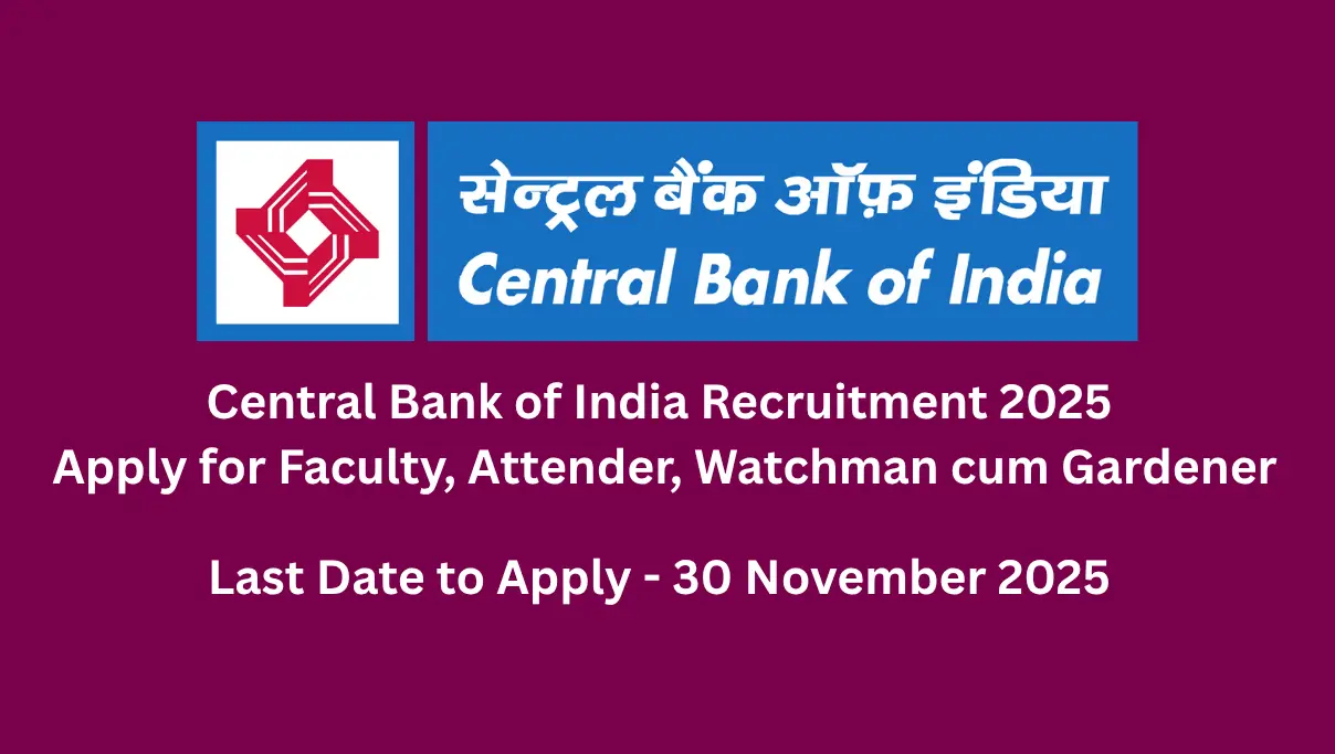 Central Bank of India Recruitment