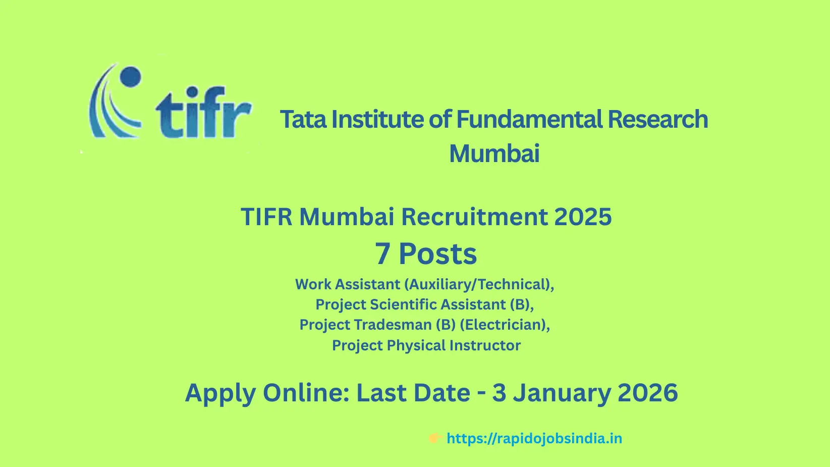 TIFR Mumbai Recruitment 2025” =