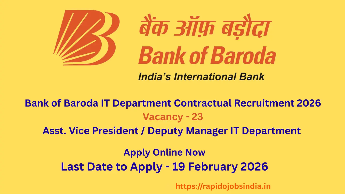 Bank of Baroda IT Department Contractual