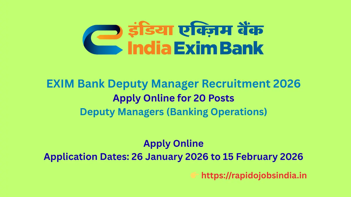 EXIM Bank Deputy Manager Recruitment 2026