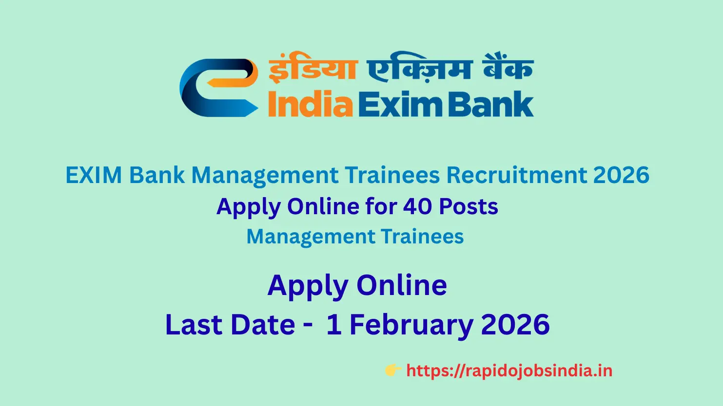 EXIM Bank Management Trainees Recruitment