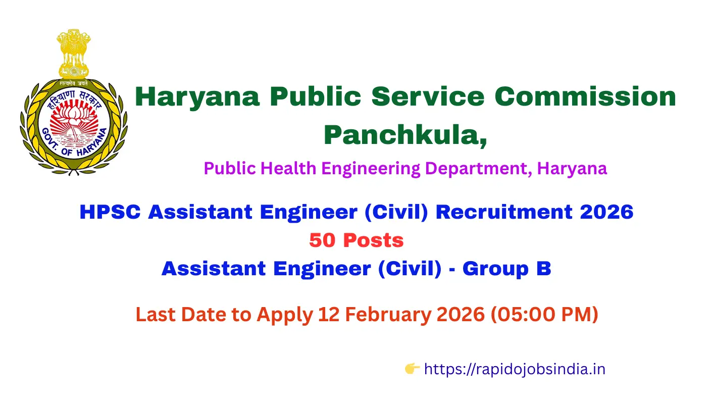 HPSC Assistant Engineer (Civil) Recruitment 2026