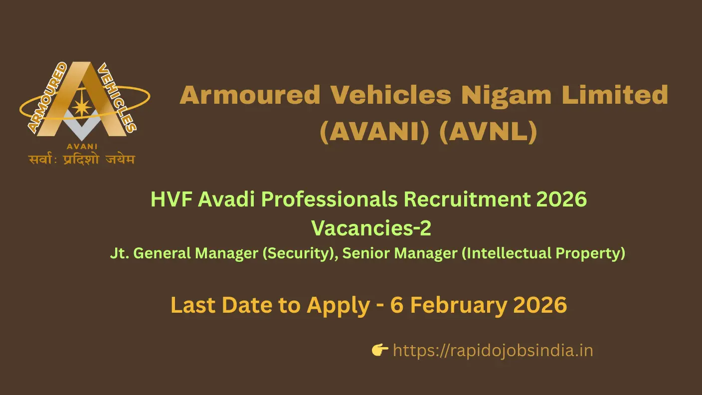HVF Avadi Professionals Recruitment 2026