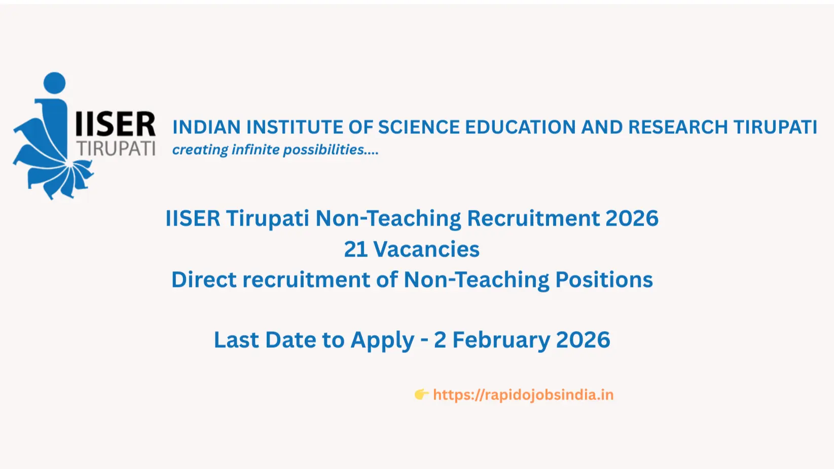 IISER Tirupati Non-Teaching Recruitment 2026