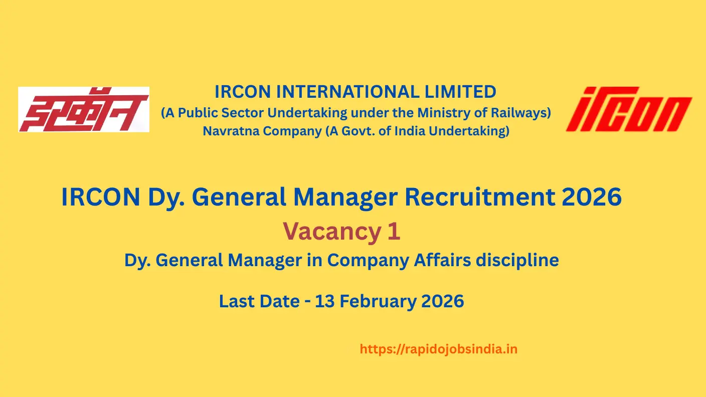 IRCON DGM Recruitment 2026