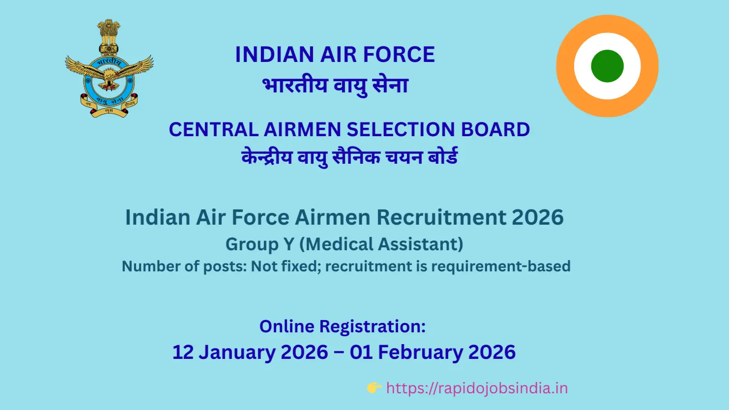 Indian Air Force Airmen Recruitment