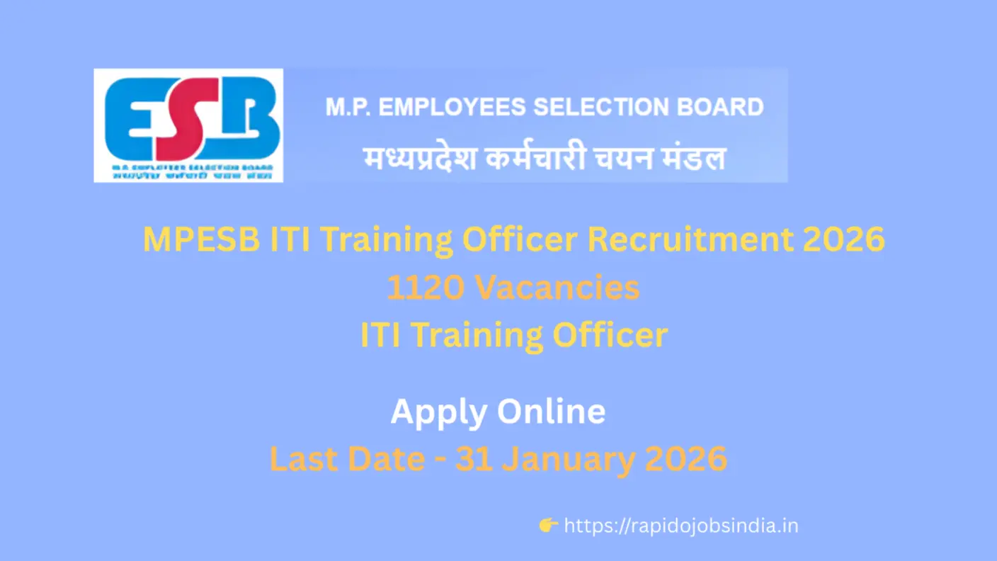 MPESB ITI Training Officer Recruitment 2026