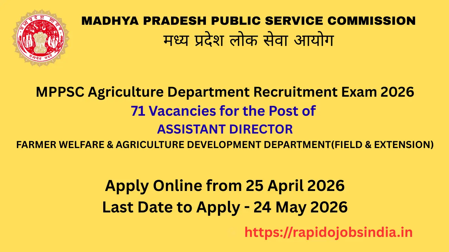 MPPSC Agriculture Department Recruitment Exam 2026