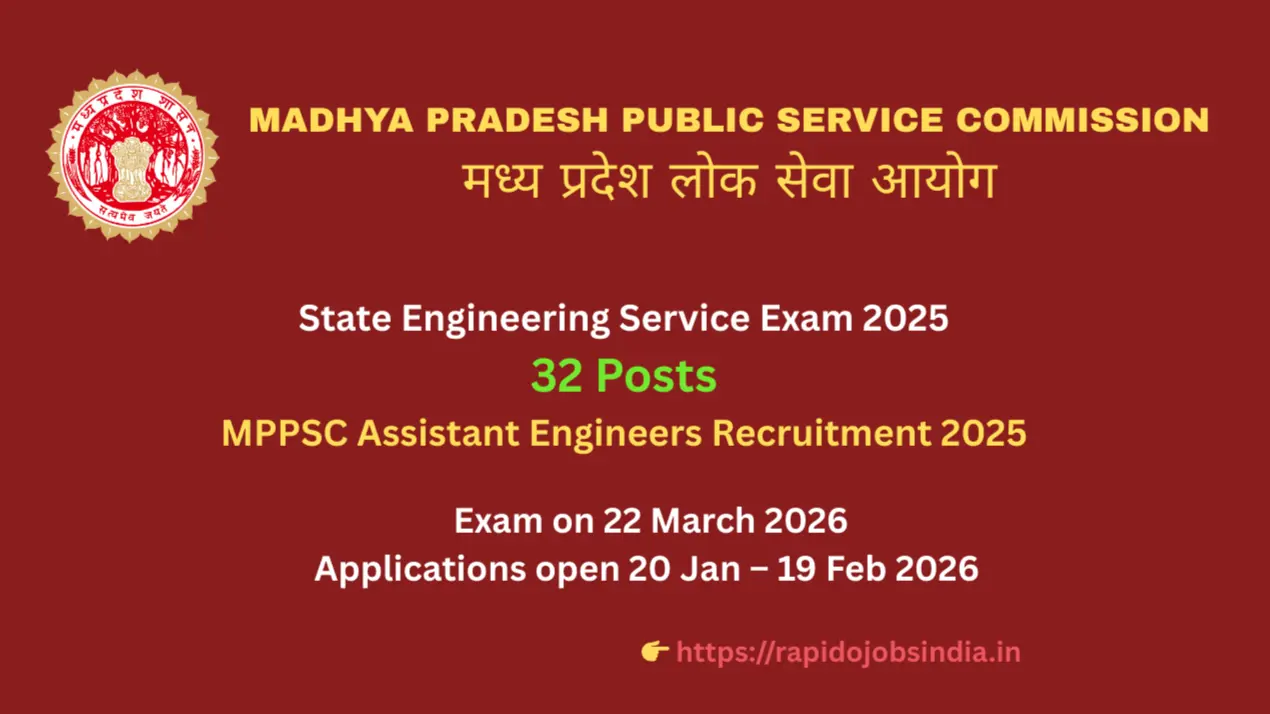 MPPSC Assistant Engineers Recruitment 2025