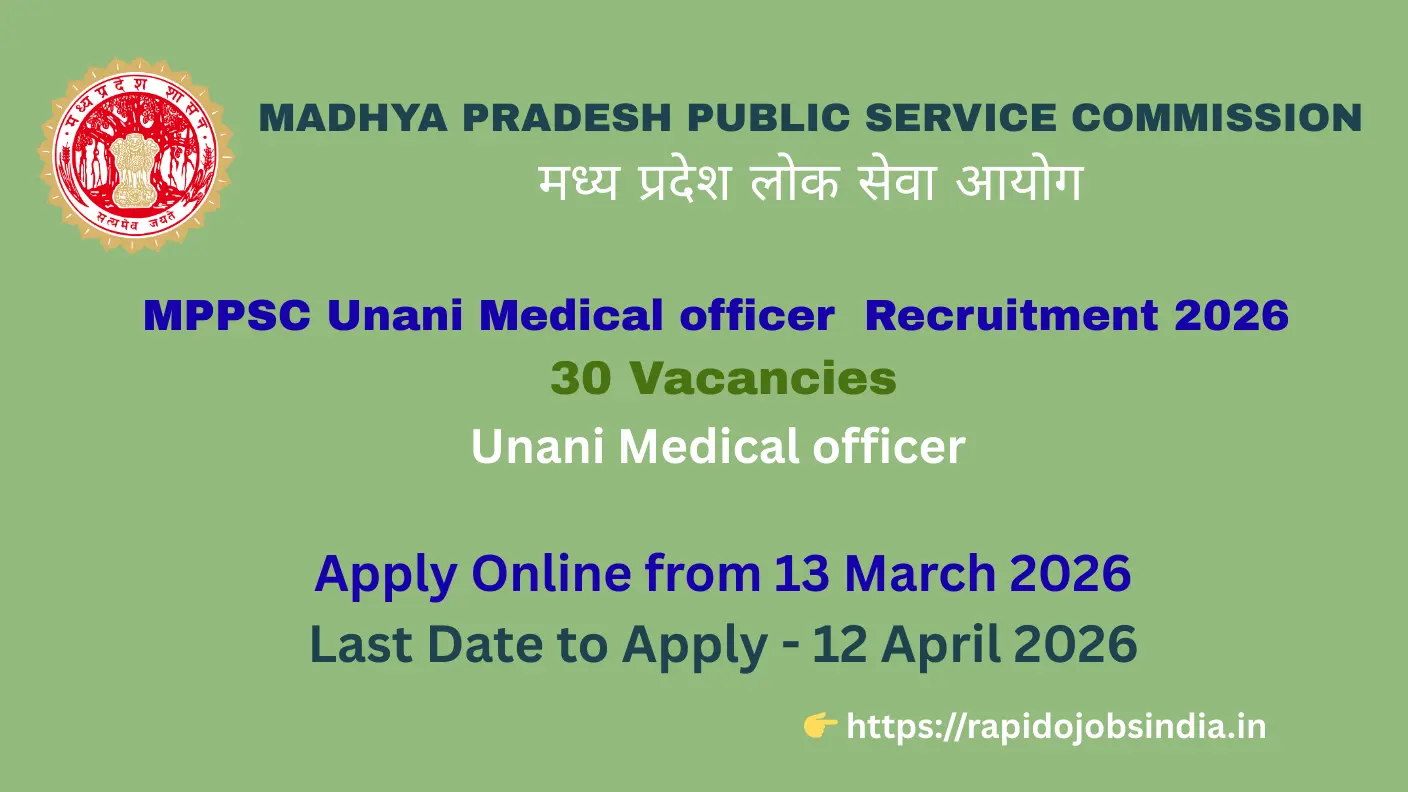 MPPSC Unani Medical officer Recruitment 2026