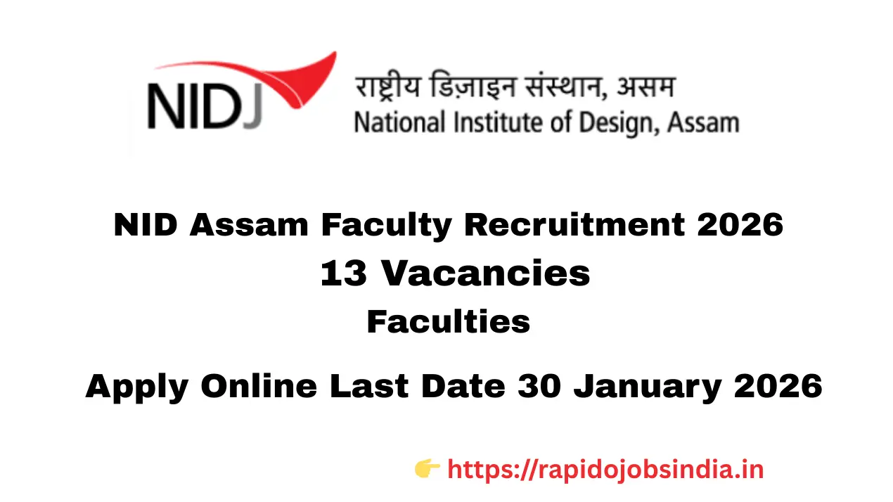 NID Assam Faculty Recruitment 2026
