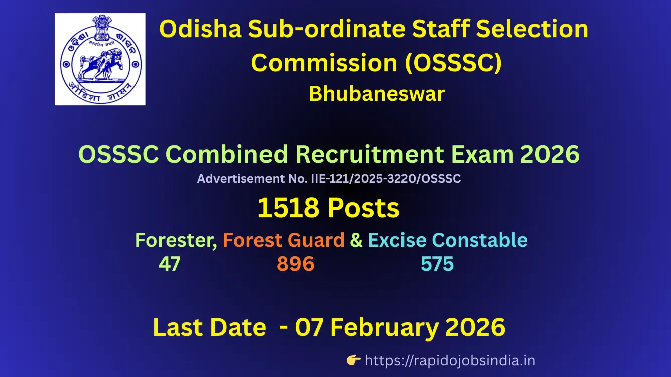 OSSSC Combined Recruitment Exam 2026