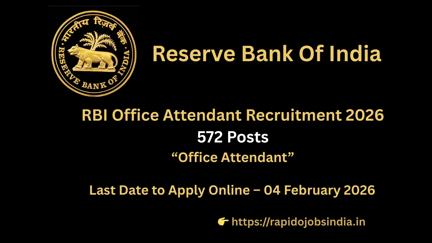 RBI Office Attendant Recruitment 2026