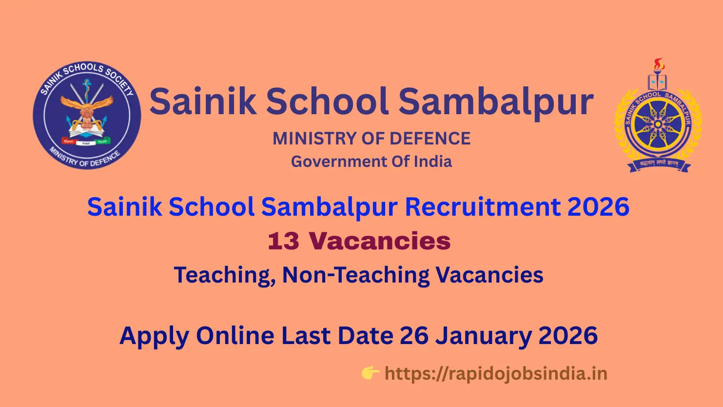 Sainik School Sambalpur Recruitment 2026