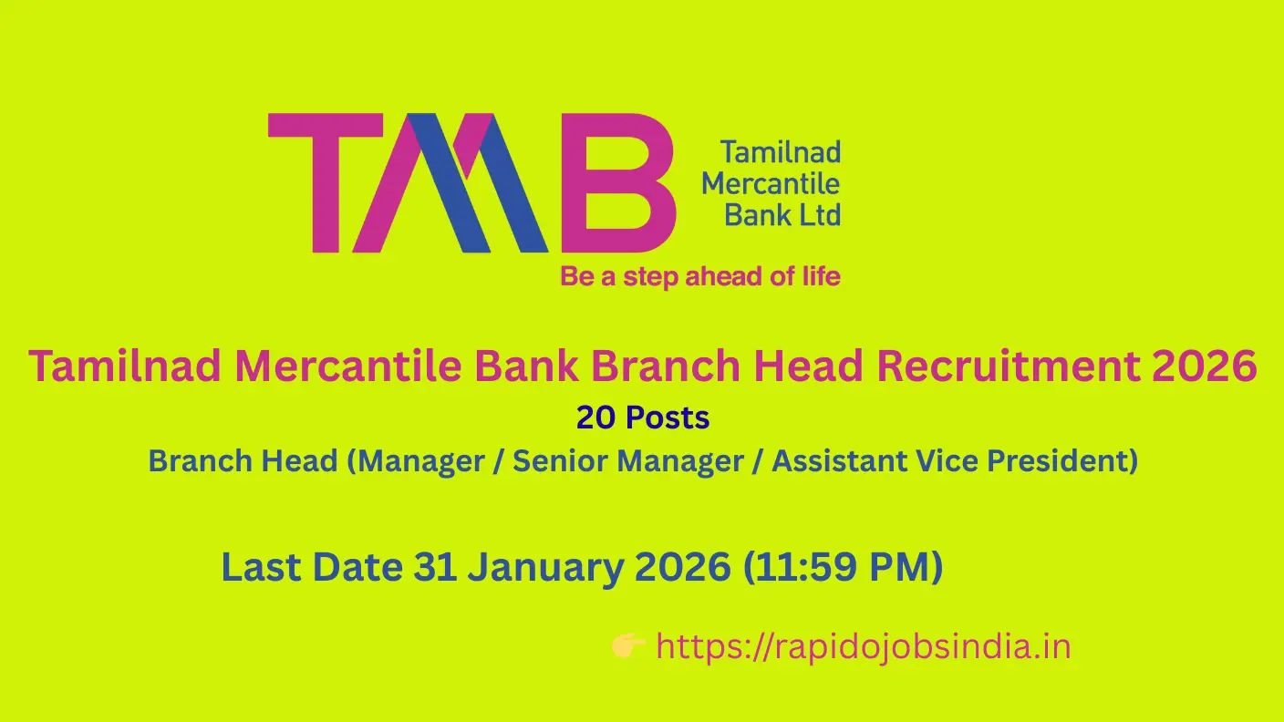 Tamilnad Mercantile Bank Branch Head Recruitment 2026