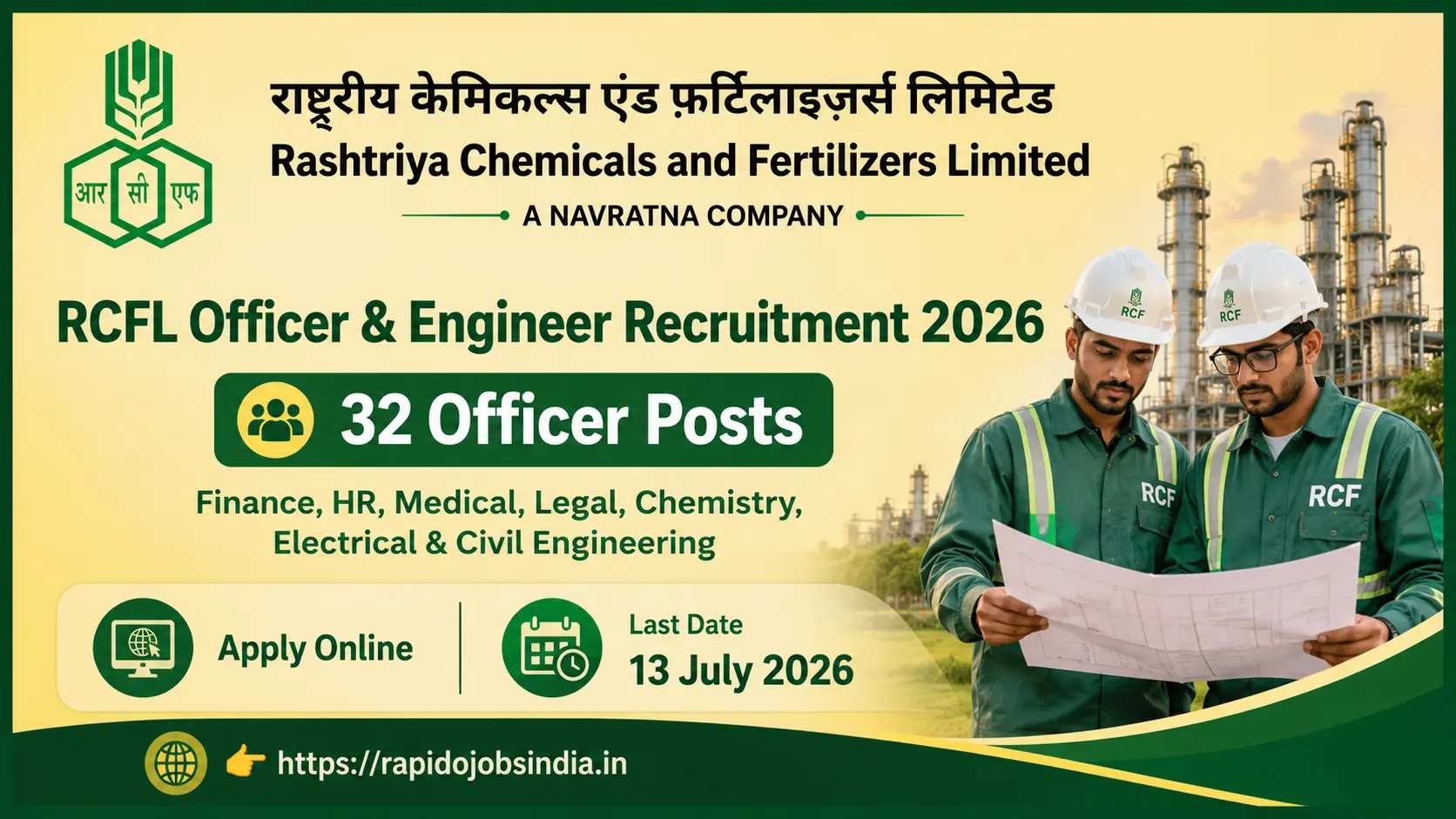 RCFL Officer & Engineer Recruitment 2026