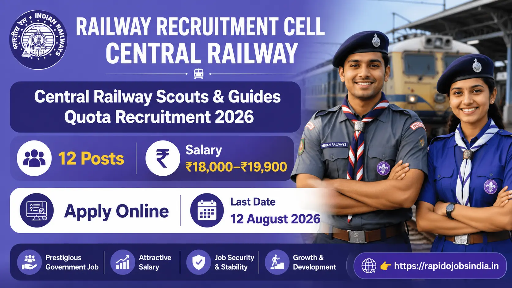 Central Railway Scouts & Guides Quota Recruitment 2026