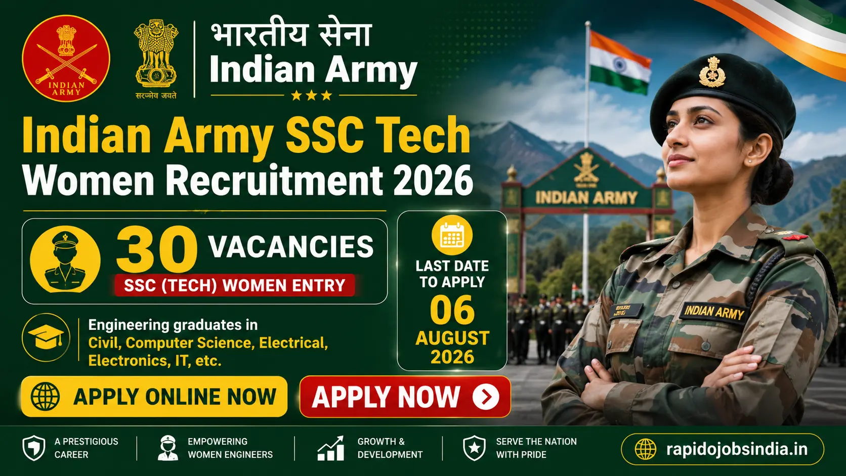 Indian Army SSC Tech Women Recruitment 2026