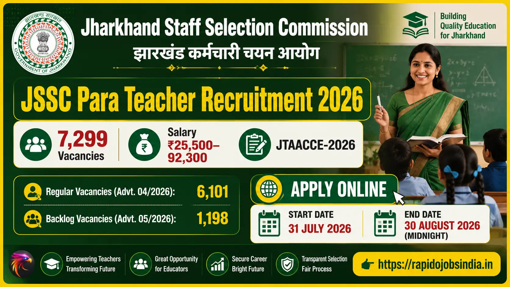 JSSC Para Teacher Recruitment 2026
