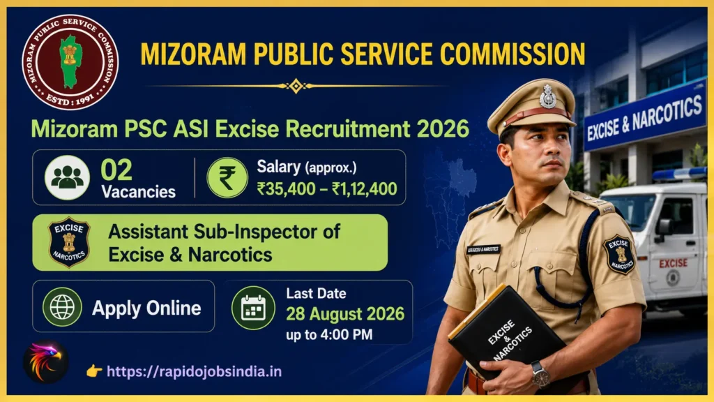 Mizoram PSC ASI Excise Recruitment 2026