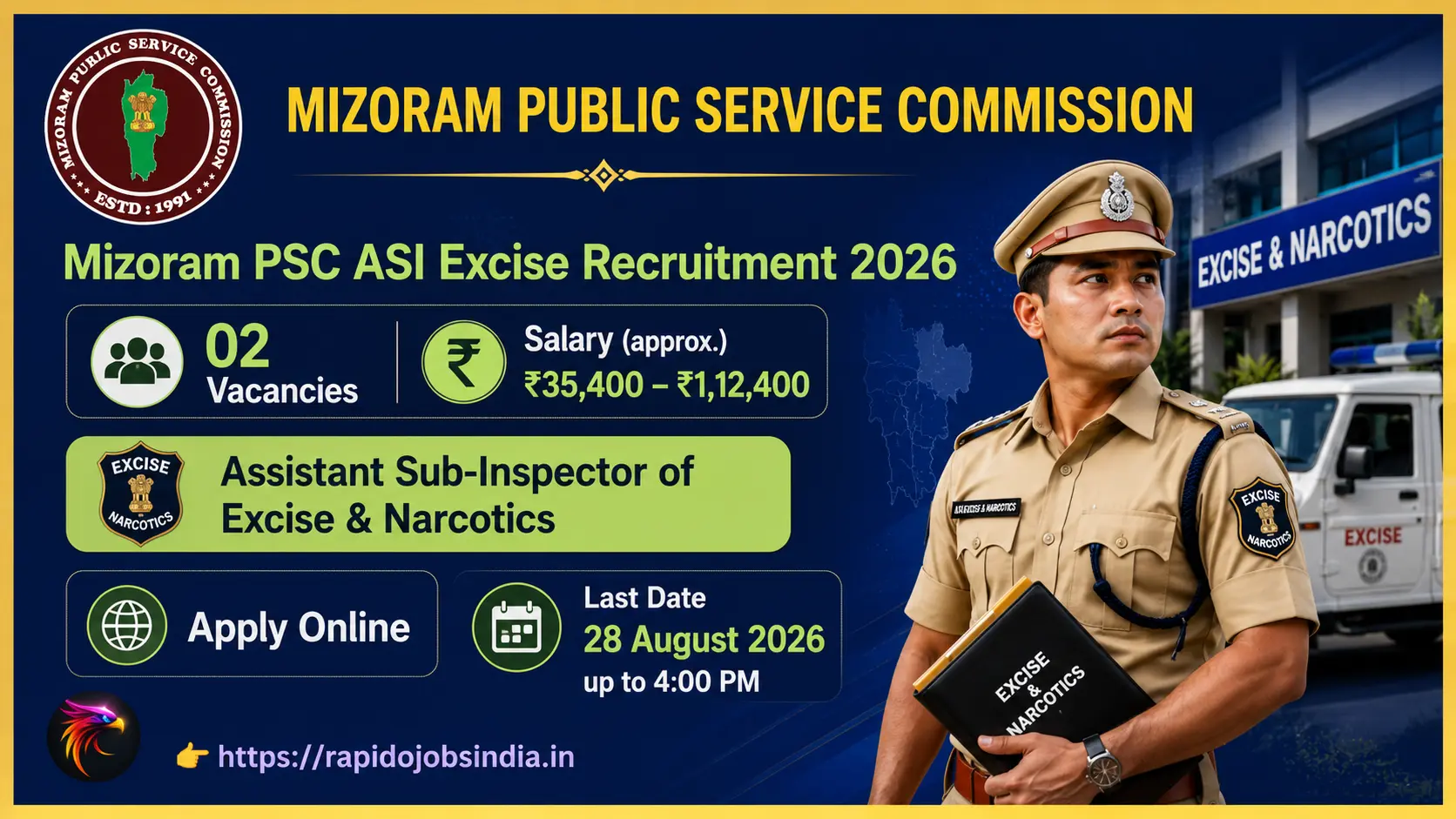 Mizoram PSC ASI Excise Recruitment 2026