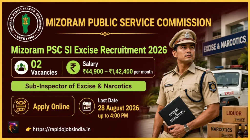 Mizoram PSC SI Excise Recruitment 2026