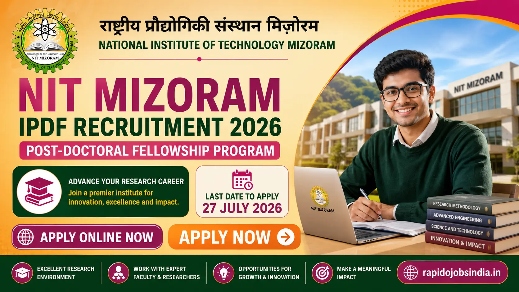 NIT Mizoram IPDF Recruitment 2026