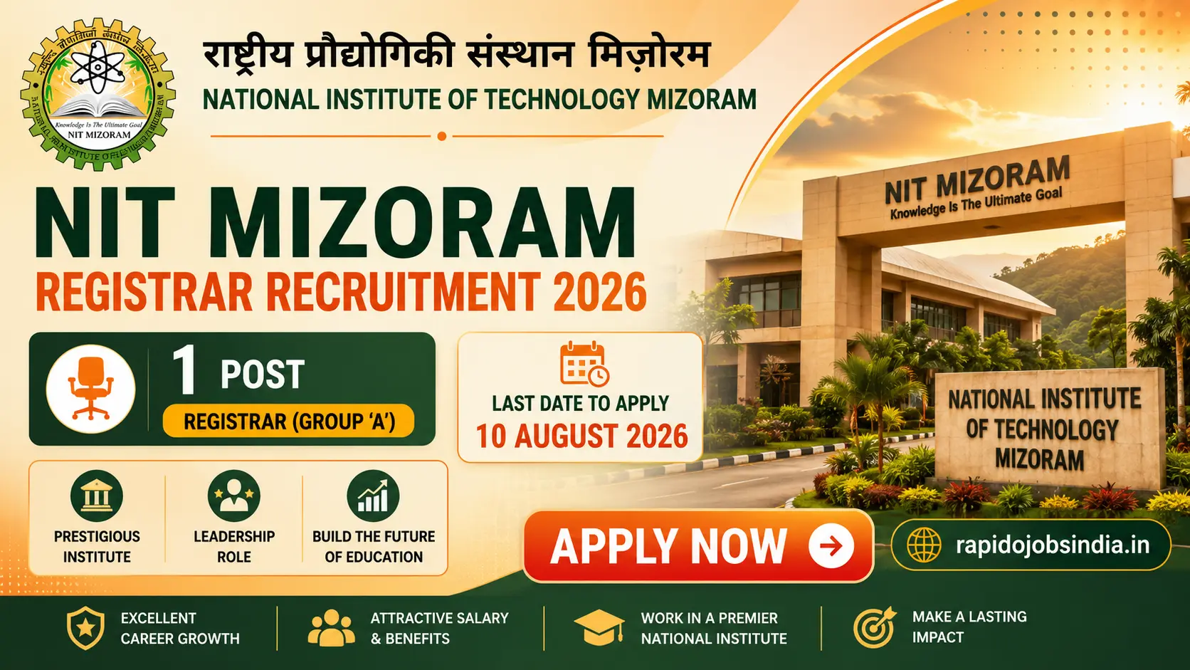 NIT Mizoram Registrar Recruitment