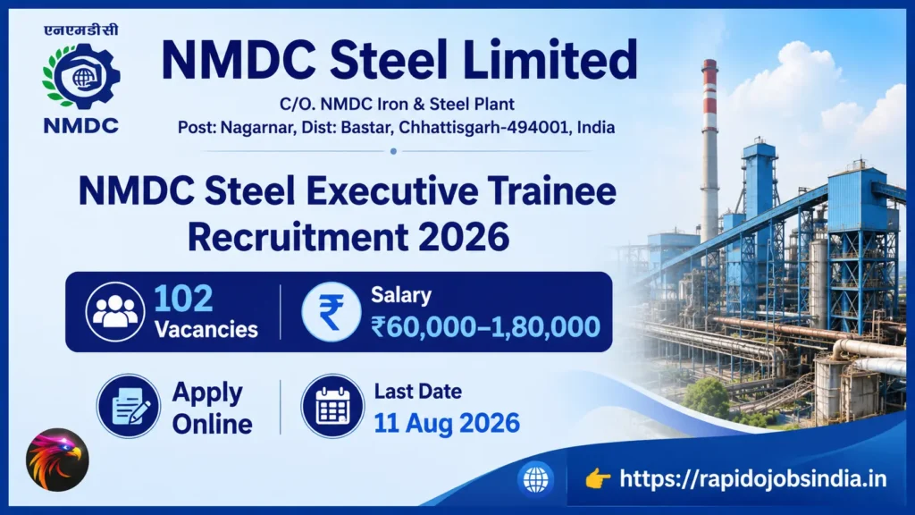 NMDC Steel Executive Trainee Recruitment 2026