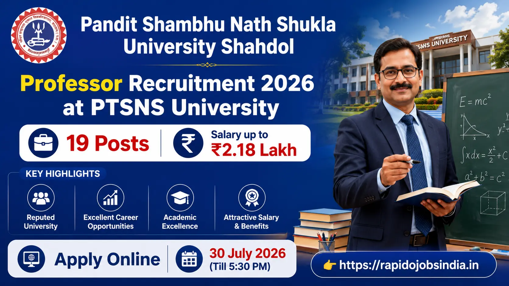 Professor Recruitment 2026 at PTSNS University