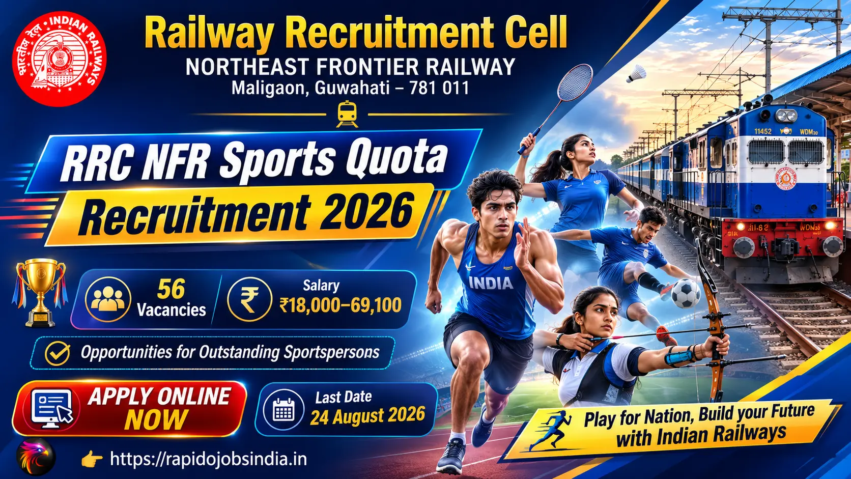 RRC NFR Sports Quota Recruitment 2026