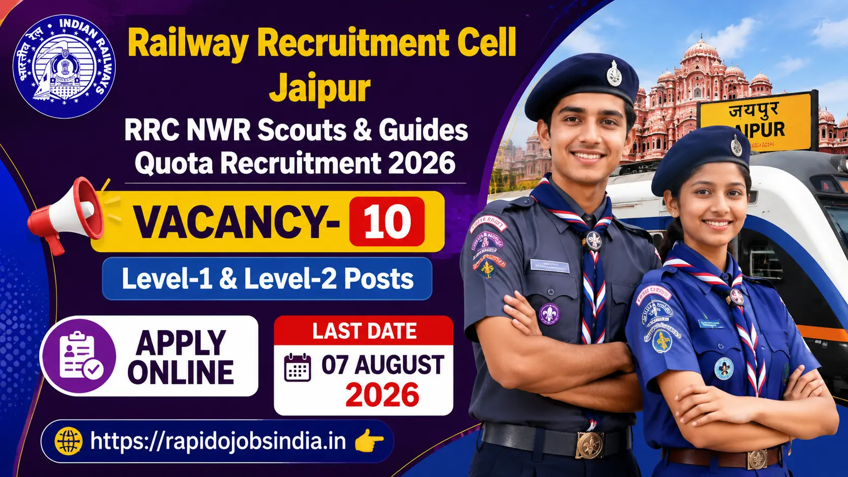 RRC NWR Scouts & Guides Quota Recruitment 2026