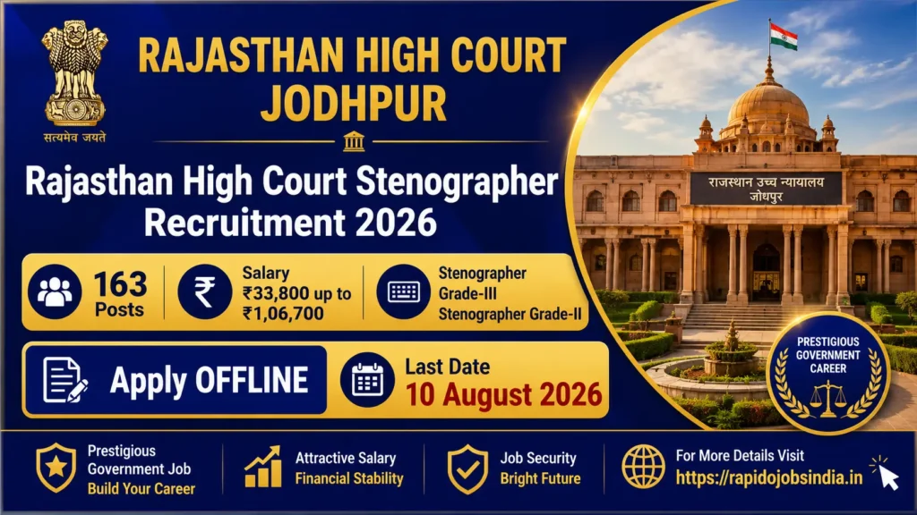 Rajasthan High Court Stenographer Recruitment 2026