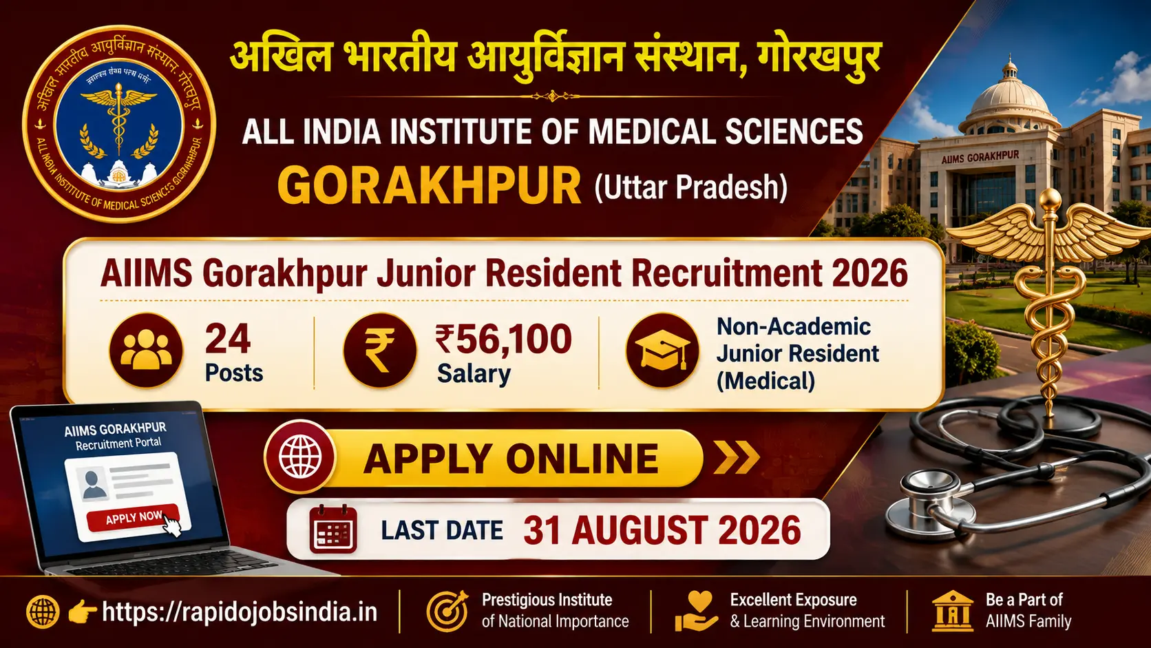 AIIMS Gorakhpur Junior Resident 2026