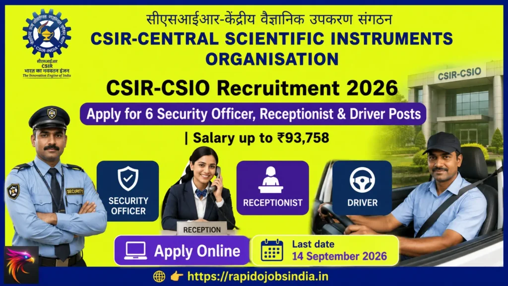 CSIR CSIO Recruitment 2026